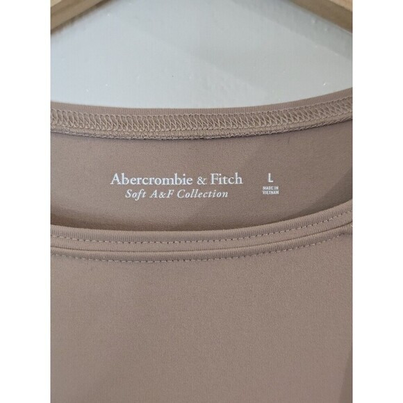 Abercrombie & Fitch Soft A&F Tan Bodysuit Size Large Cutout Long Sleeve Nude - Picture 5 of 9